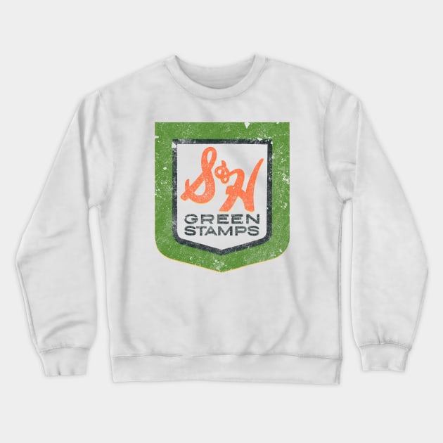 Green Stamps distressed Crewneck Sweatshirt by ThirteenthFloor